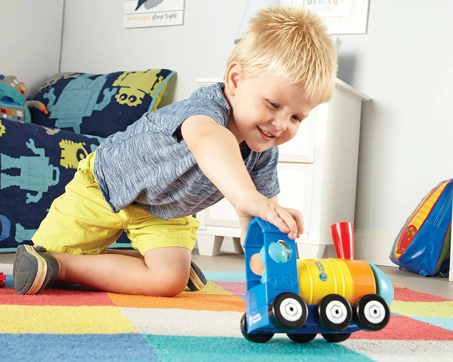 Learning Resources - 1-2-3 Build It! Train/Rocket/Helicopter