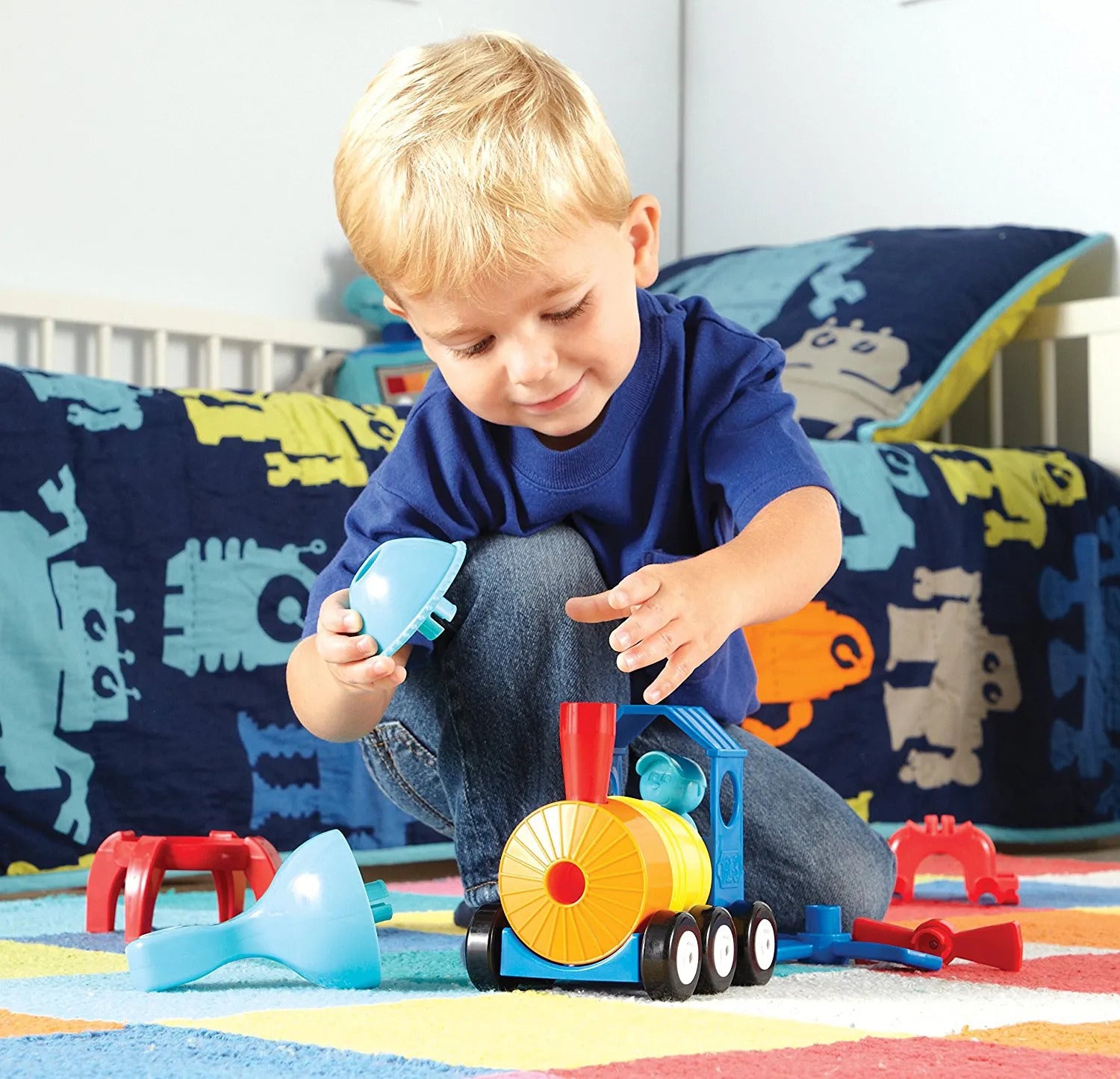 Learning Resources - 1-2-3 Build It! Train/Rocket/Helicopter