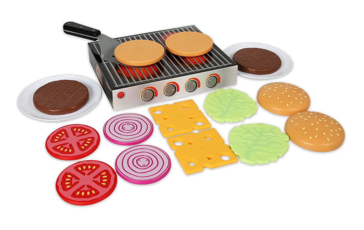 Popular Playthings - Magnetic Build & Grill Burger Set