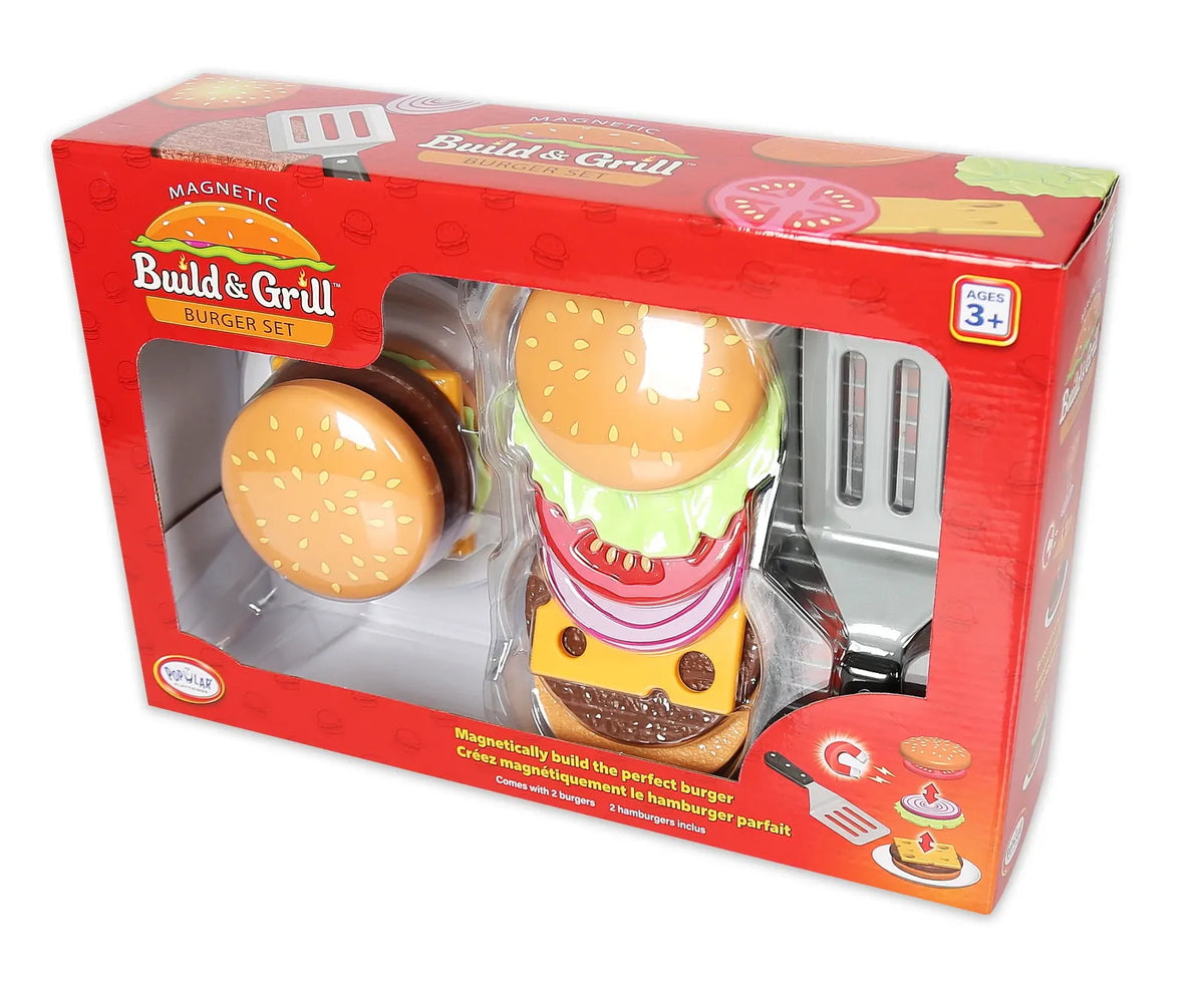 Popular Playthings - Magnetic Build & Grill Burger Set
