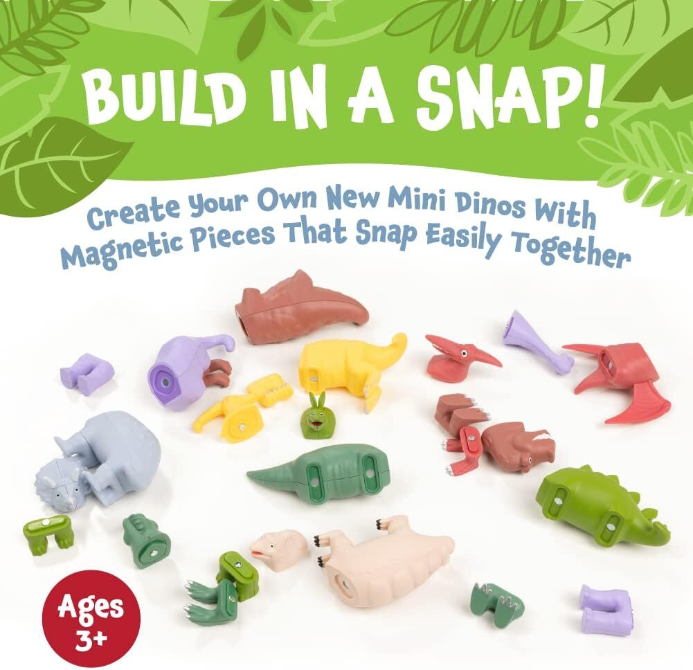 Popular Playthings - MINI Magnetic Mix or Match Dinosaurs | Deluxe
