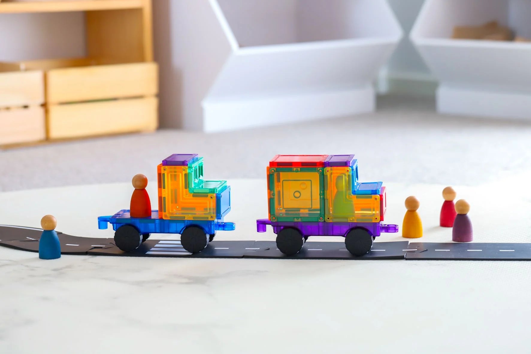 Learn & Grow Magnetic Tiles - Car Pack - 28 Piece
