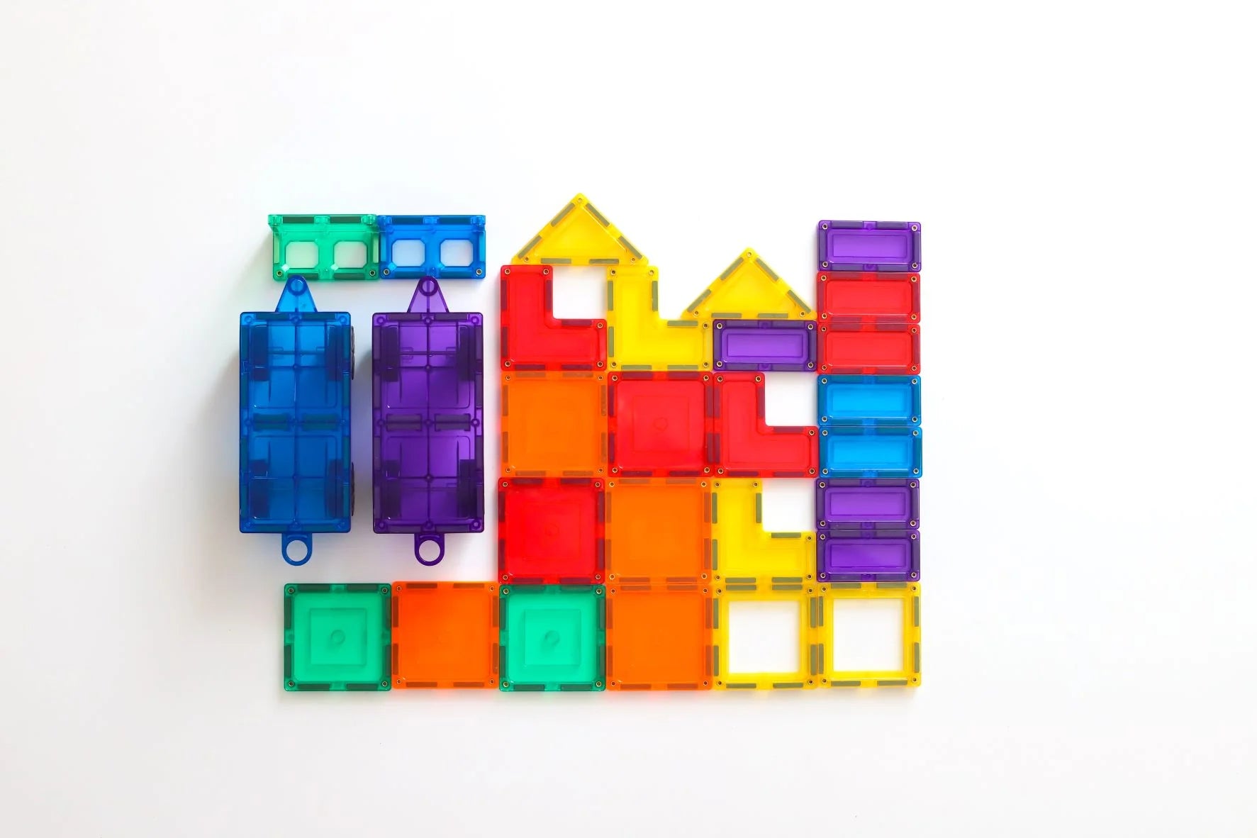 Learn & Grow Magnetic Tiles - Car Pack - 28 Piece