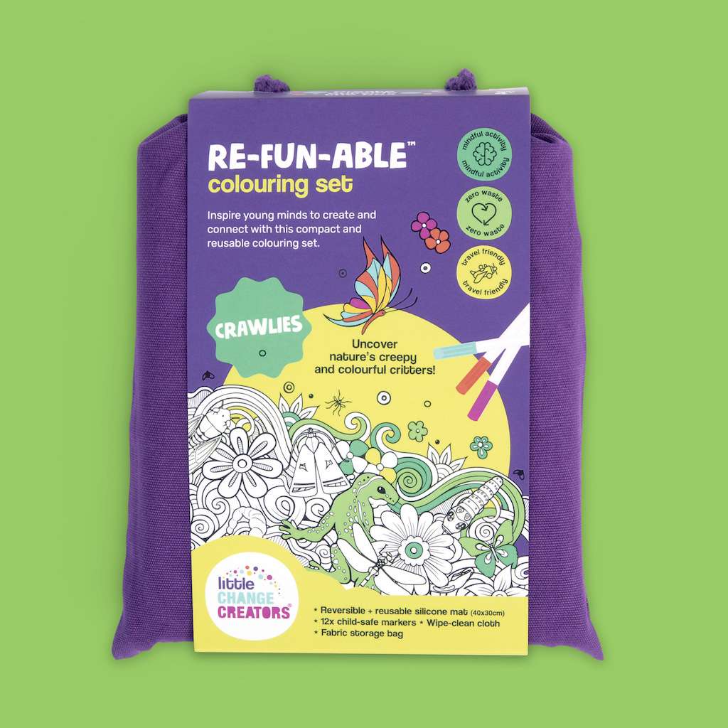 Little Change Creators - LARGE Reusable Silicone Colouring Set - Crawlies