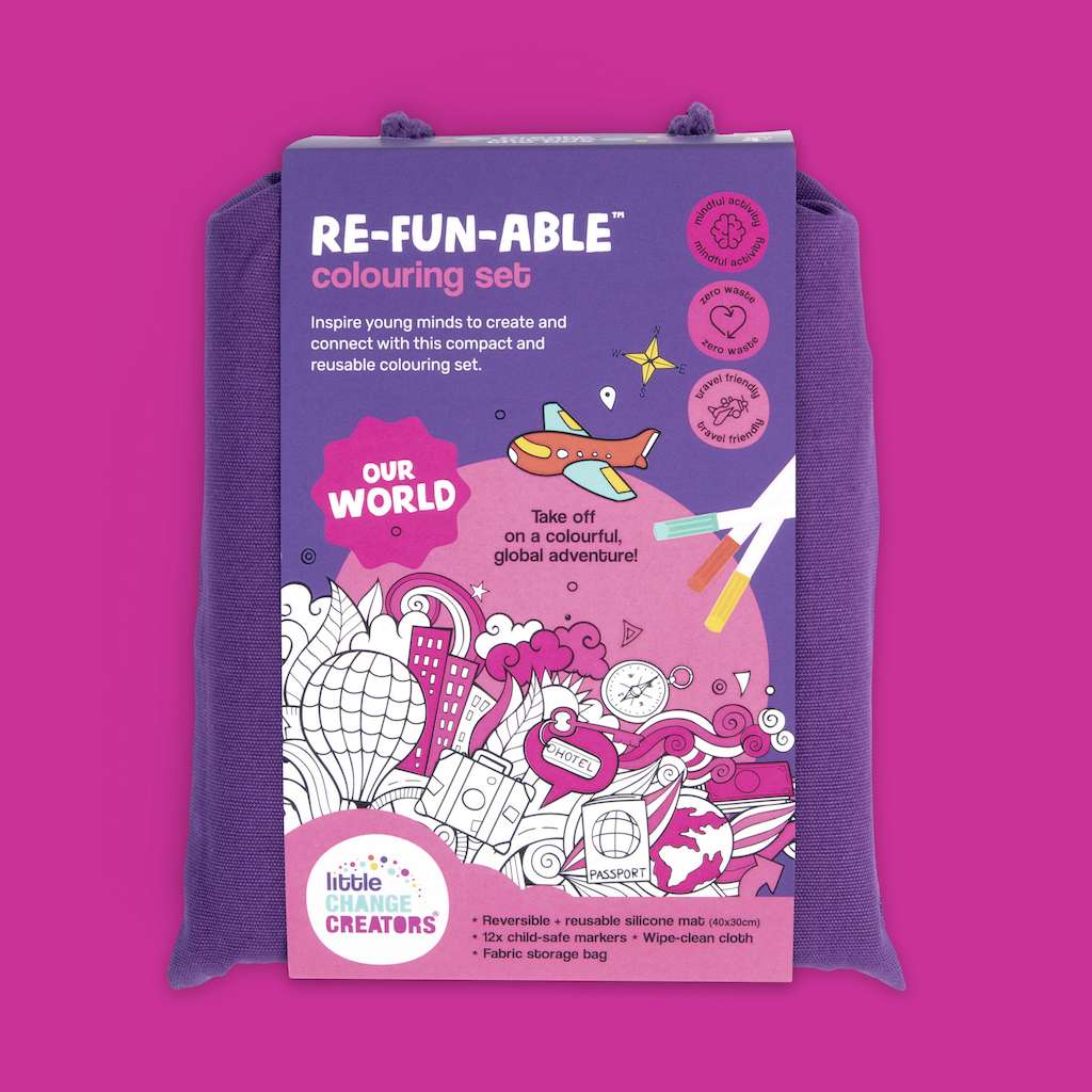 Little Change Creators - LARGE Reusable Silicone Colouring Set - Our World