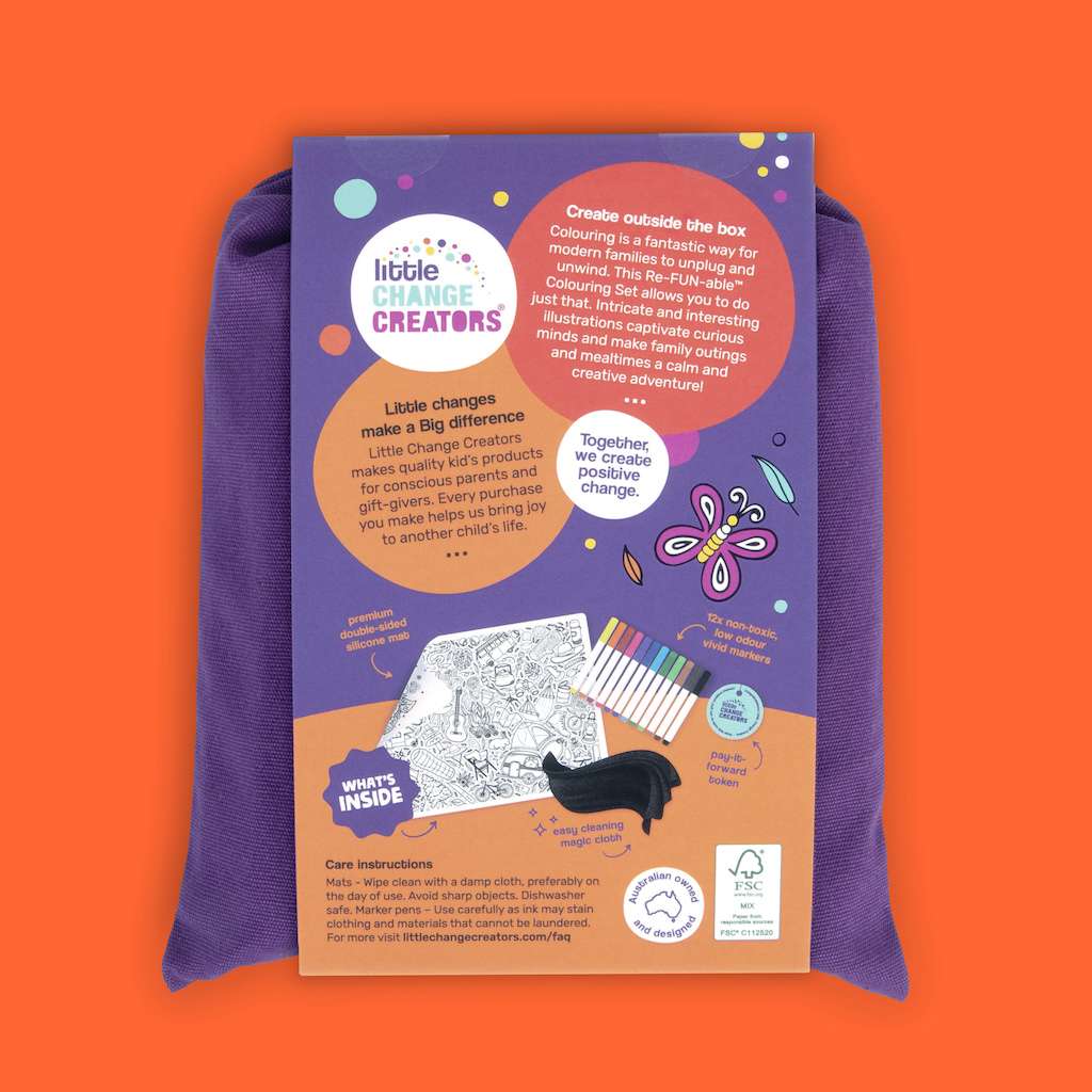 Little Change Creators - LARGE Reusable Silicone Colouring Set - Outback