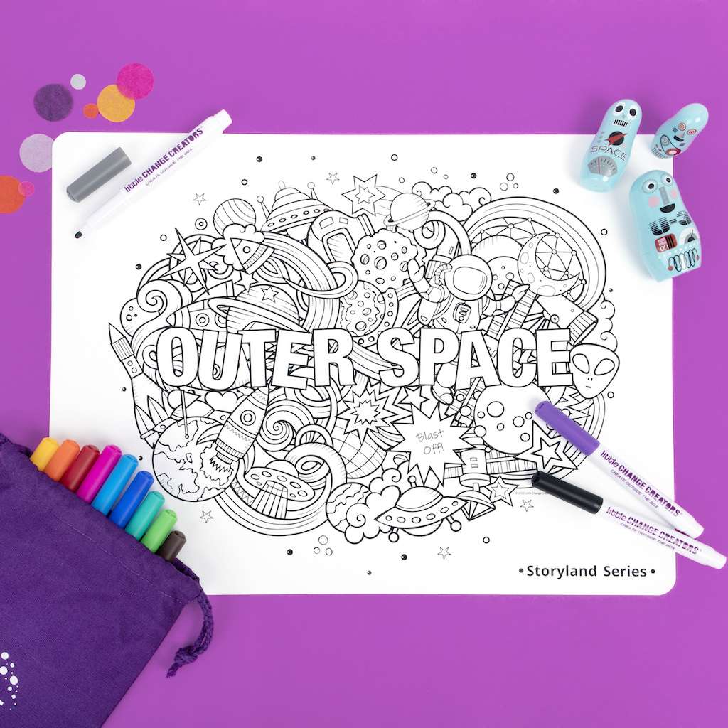 little Change Creators - OUTER SPACE Re-FUN-able™ Colouring Set