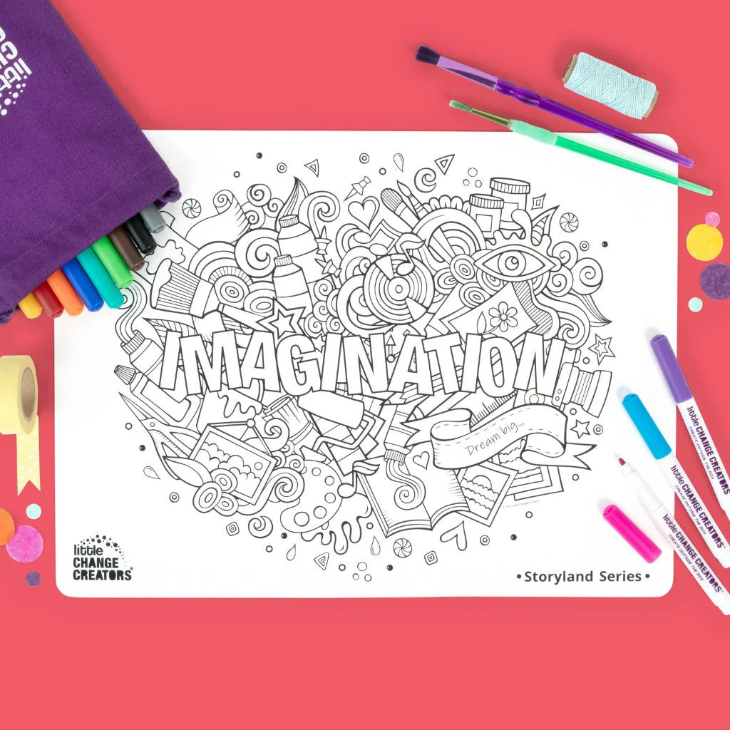 Little Change Creators - LARGE Reusable Silicone Colouring Set - Imagination