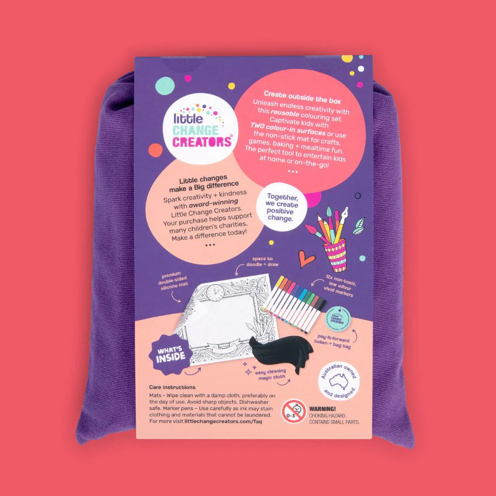 Little Change Creators - LARGE Reusable Silicone Colouring Set - Imagination