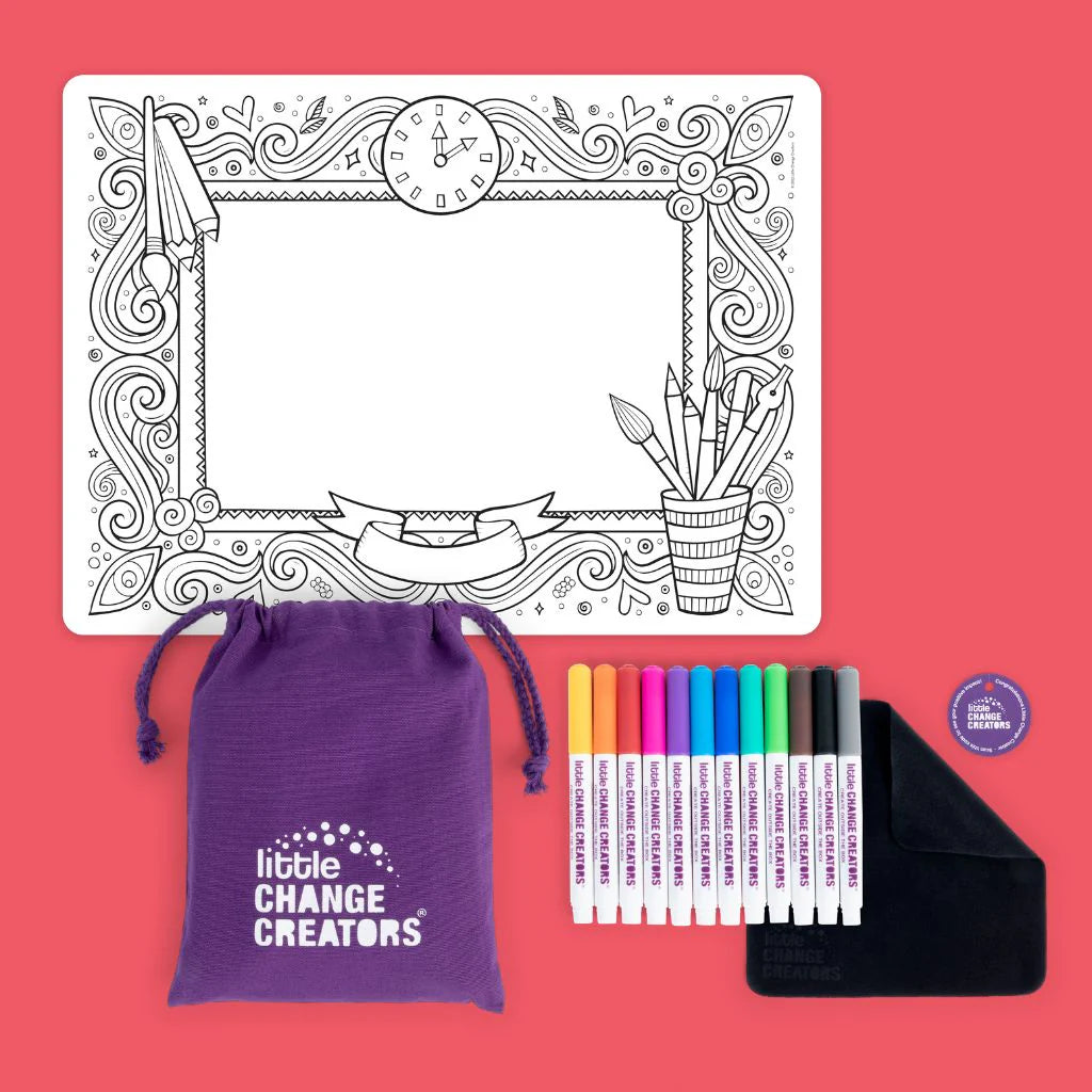 Little Change Creators - LARGE Reusable Silicone Colouring Set - Imagination