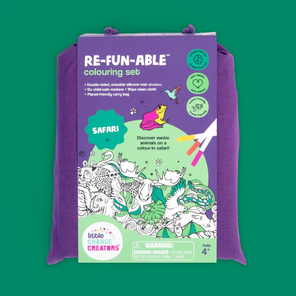Little Change Creators - LARGE Reusable Silicone Colouring Set - Safari