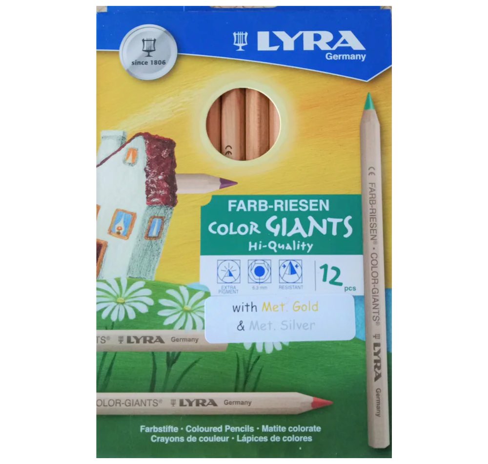Lyra Pencils - Colour Giants 12 with Gold & Silver