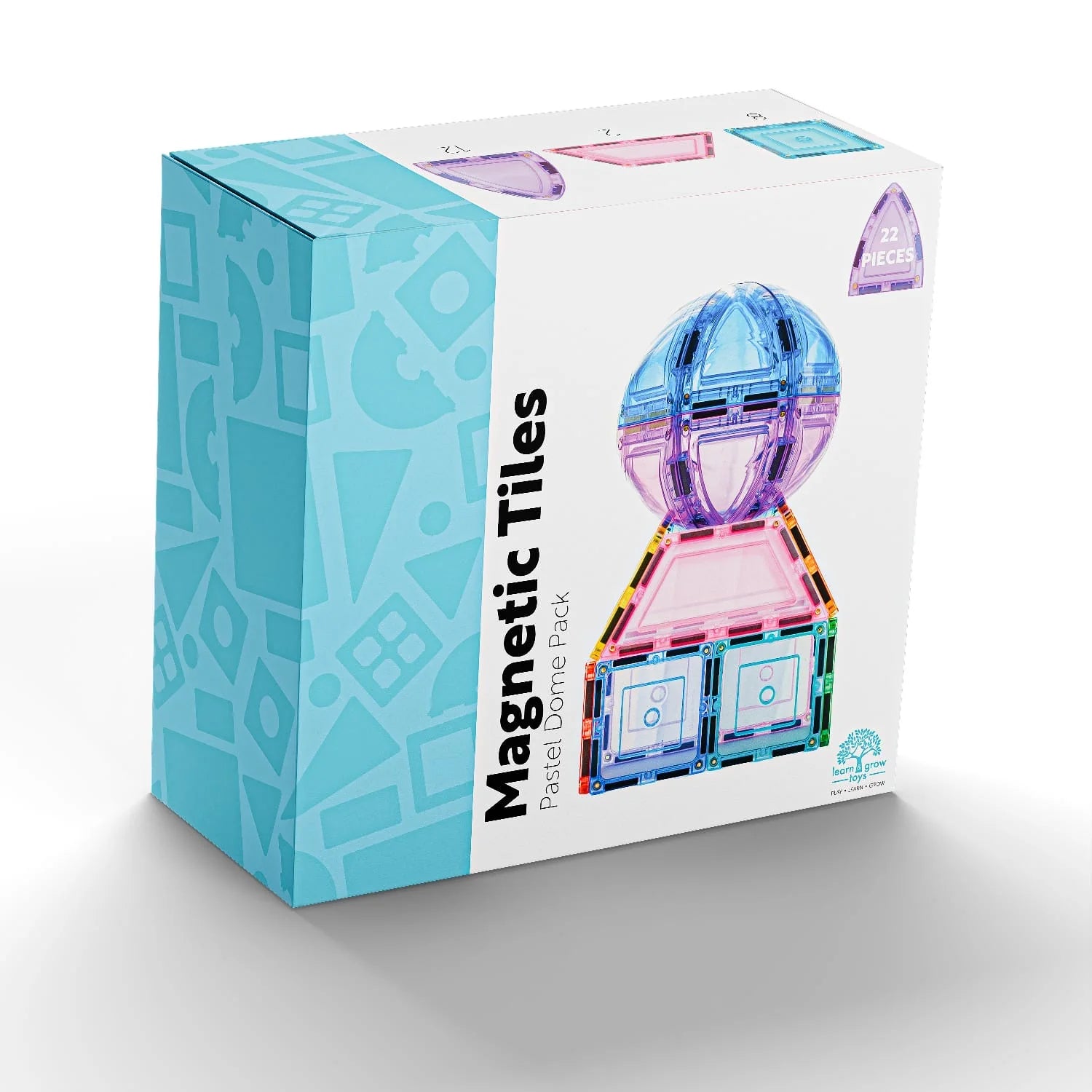 Learn & Grow Magnetic Tiles - Dome Pack ( Pastel ) - 22 Piece