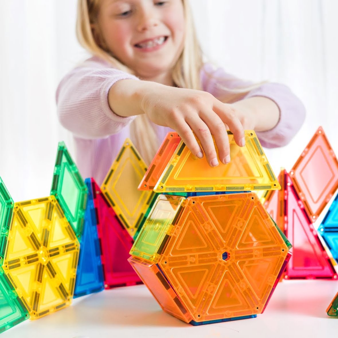 Learn & Grow Magnetic Tiles – Geometric Pack (36 Piece)