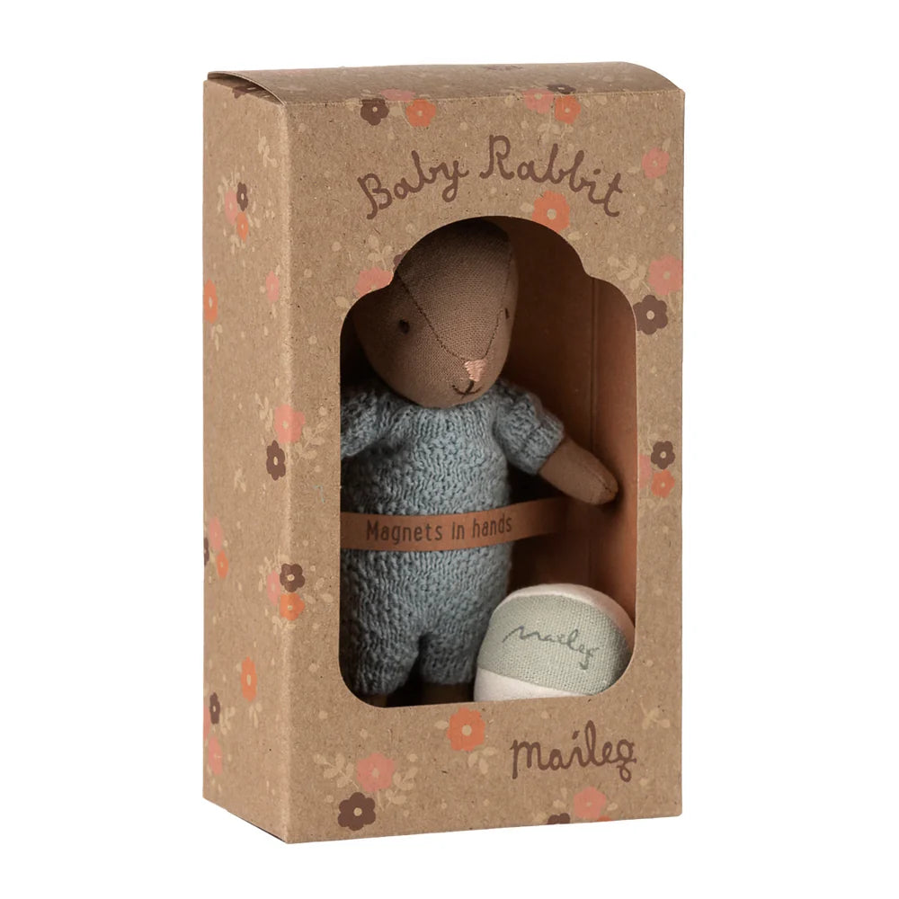 Maileg Rabbit Set Micro Brown Blue