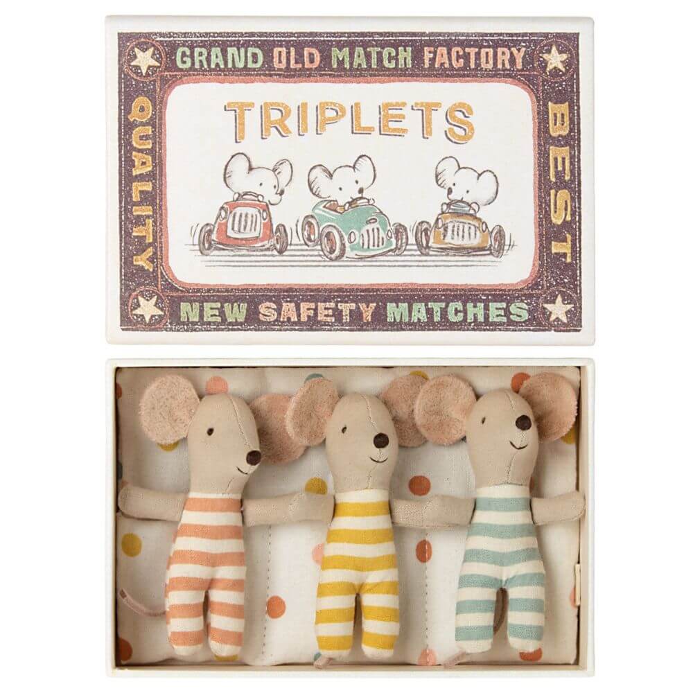 Maileg - Triplet Baby Mice in Matchbox