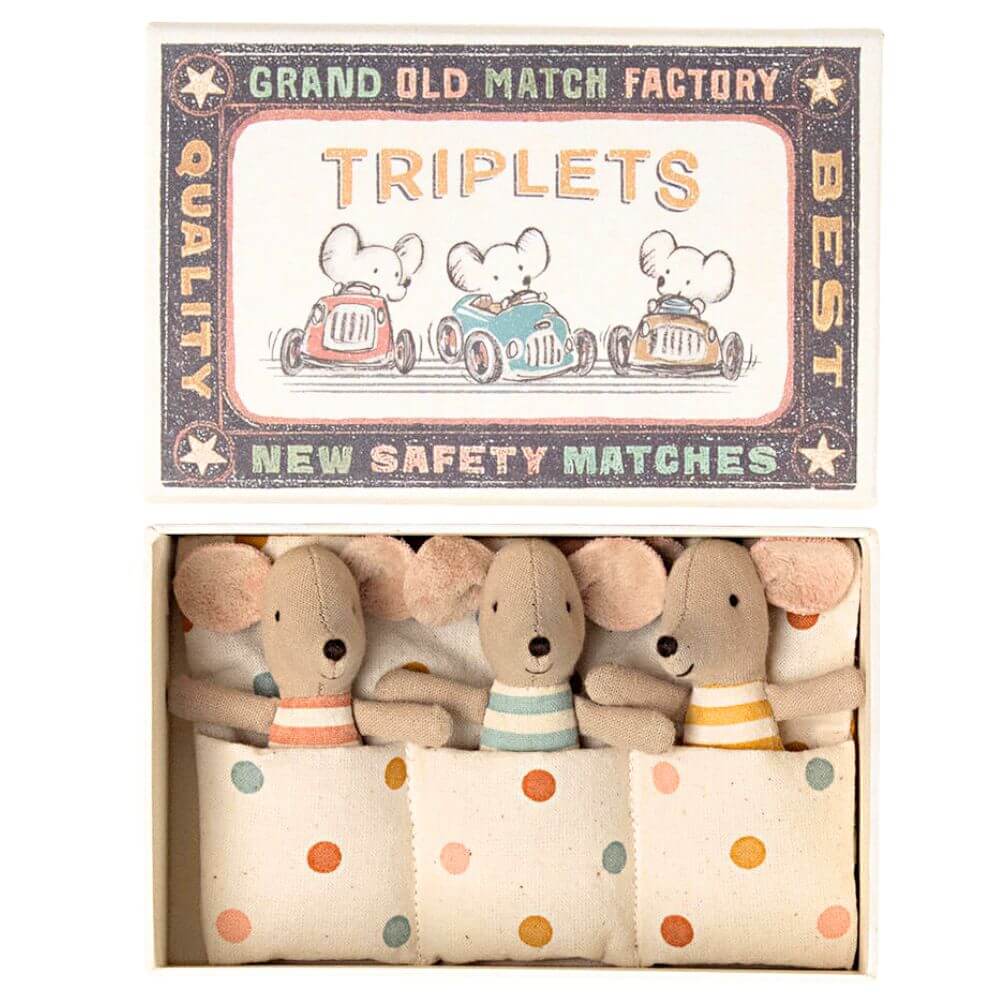 Maileg - Triplet Baby Mice in Matchbox