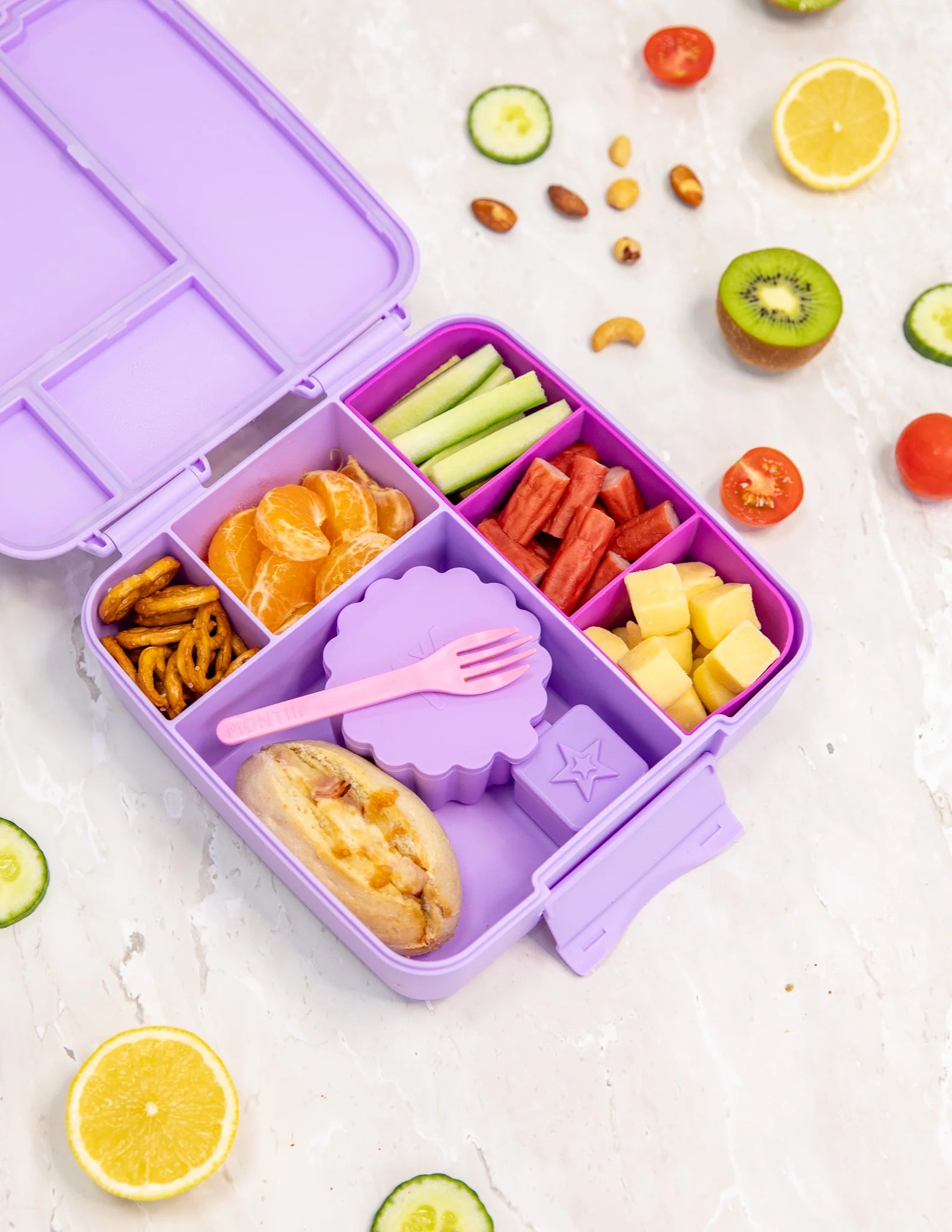 MontiiCo Feast Bento Lunch Box - Lilac