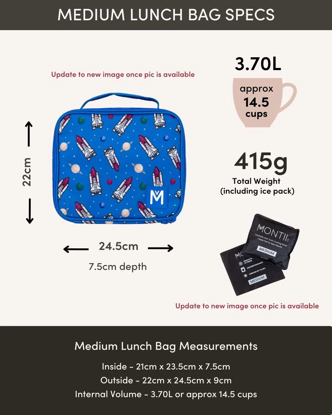 MontiiCo Medium Insulated Lunch Bag - Galactic