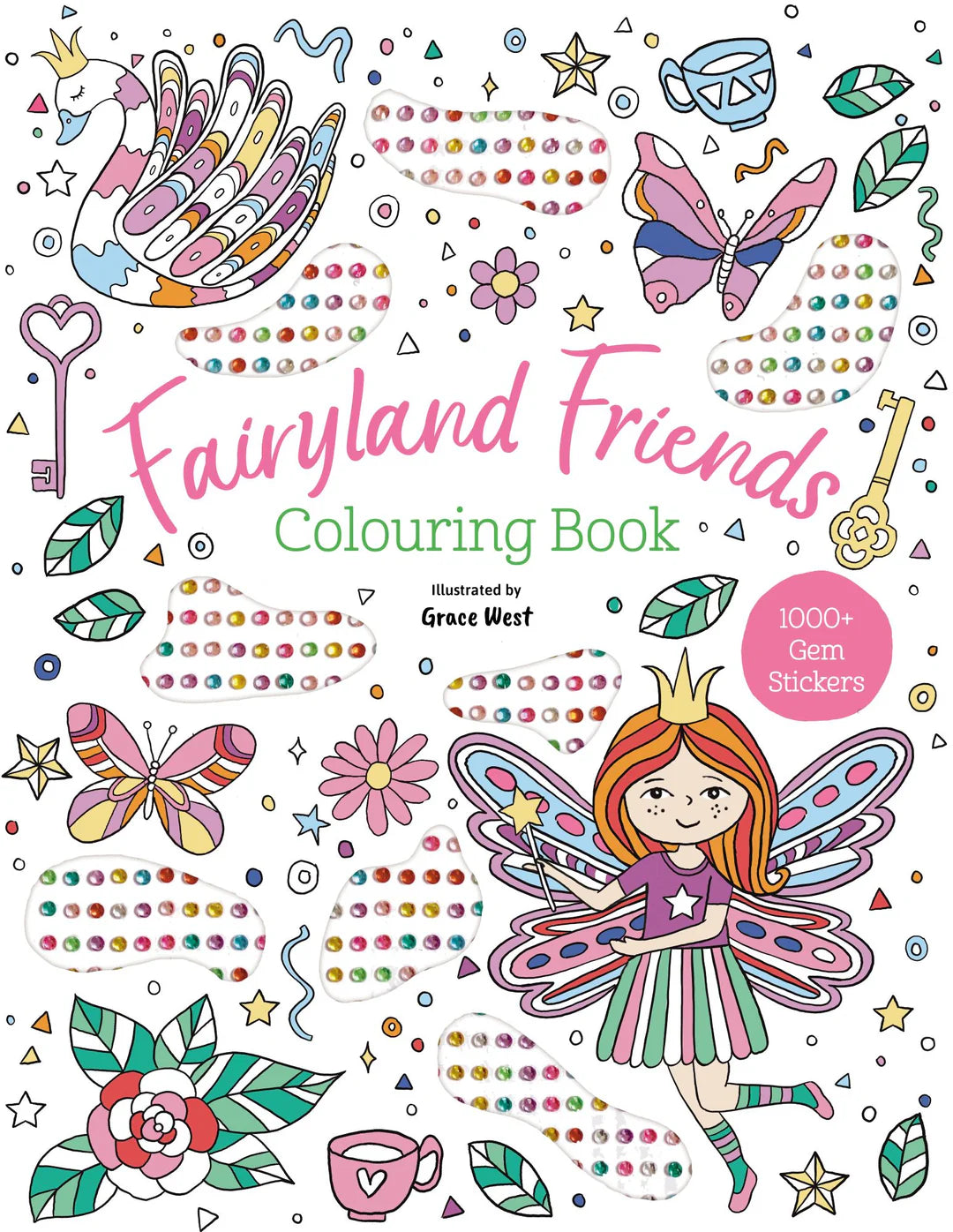 Book | Gem Sticker Colouring Book - Fairyland Friends