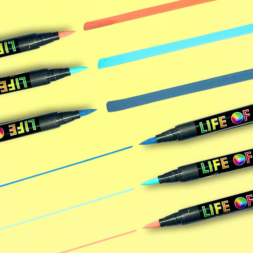 Life of Colour - Ocean Brush Tip Acrylic Paint Pens - Set of 12