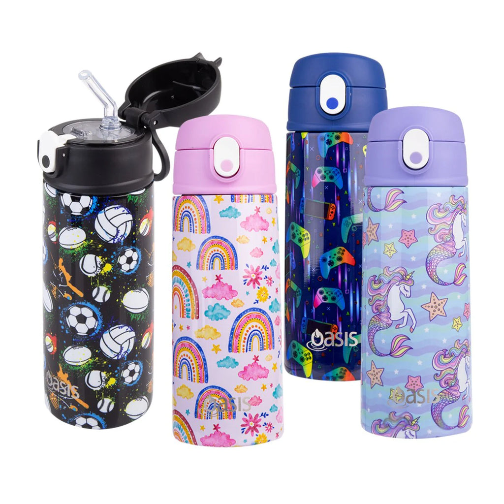 Oasis - Kids Insulated Drink Bottle with Sipper Straw - 550ml