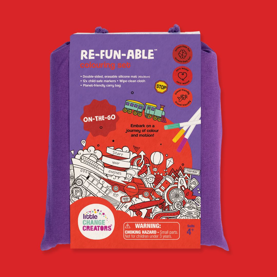 Little Change Creators - LARGE Reusable Silicone Colouring Set - On The Go