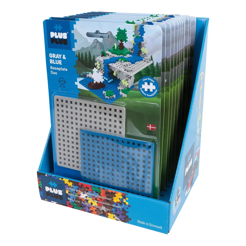 Plus Plus - Baseplates - Blue & Grey