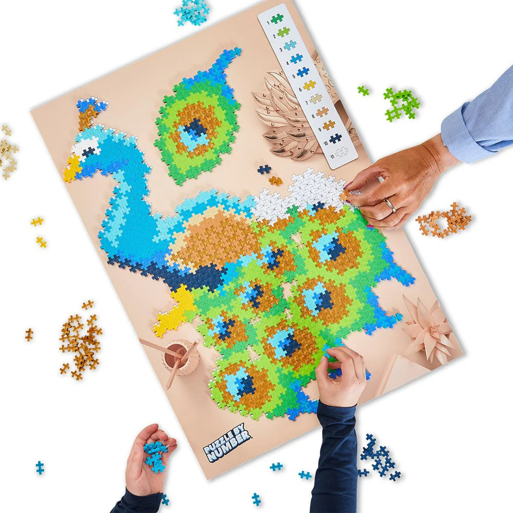 Plus Plus Puzzle by Number - Peacock 800pcs