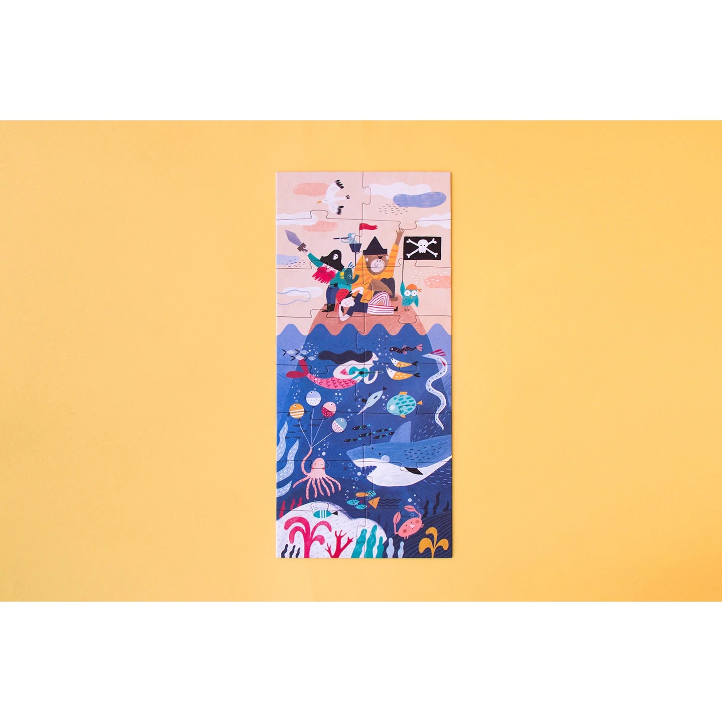 This playful and educational puzzle is sure to entertain your kids (and you!) as you set sail on the high seas.