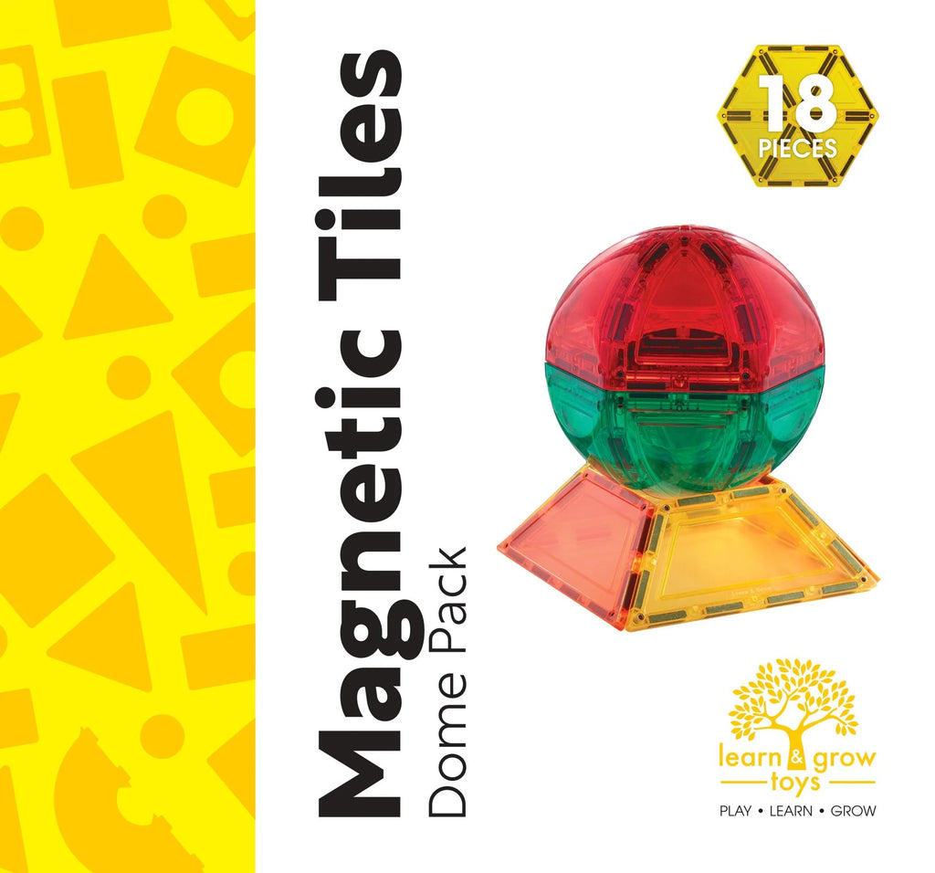 Learn & Grow Magnetic Tiles - Dome Pack -18 piece