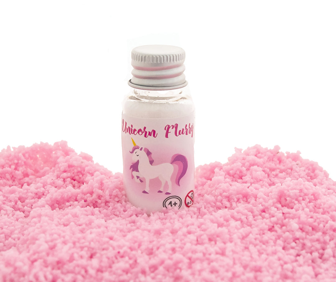 pink unicorn, unicorn flurry, huckleberry, flurry, sensory bins, sensory play, small world, kids diy