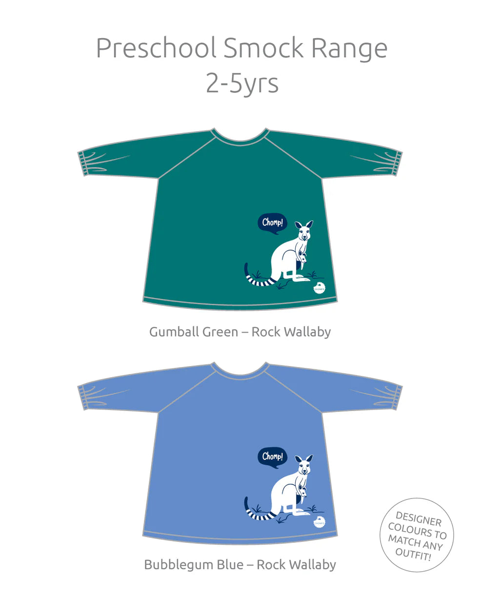 Little Chomps - Messy Mealtime (Preschool) Smock Bib: 2-5yrs