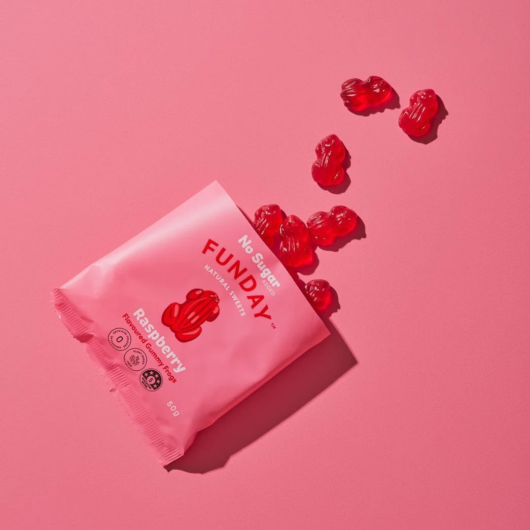 FUNDAY Sweets - Raspberry Gummy Frogs 50g