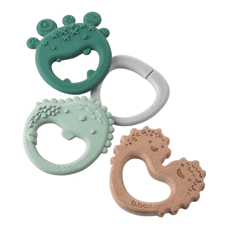 b.box - Trio Teether - Sage Monster