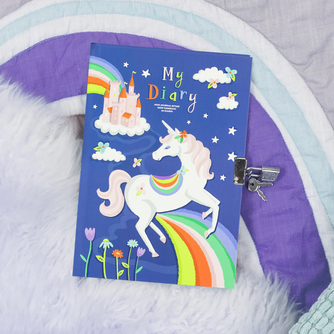 Tiger Tribe - Lockable Diary - Unicorn Rainbows