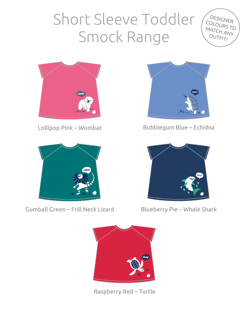 Little Chomps - Short Sleeve Messy Mealtime (Toddler) Smock: 8mths to 4+yrs