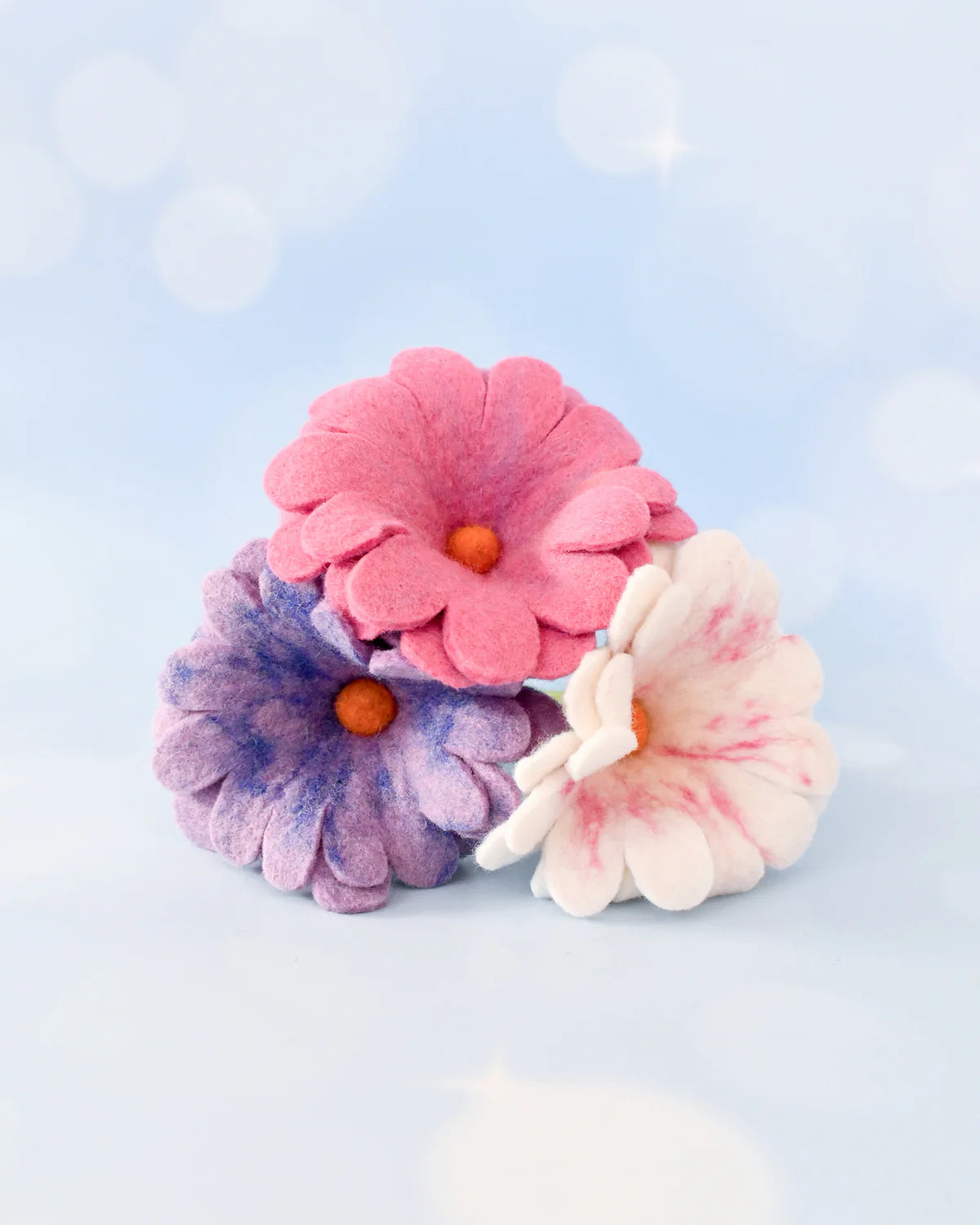 Tara Treasures Felt Pastel Flowers Set of 3