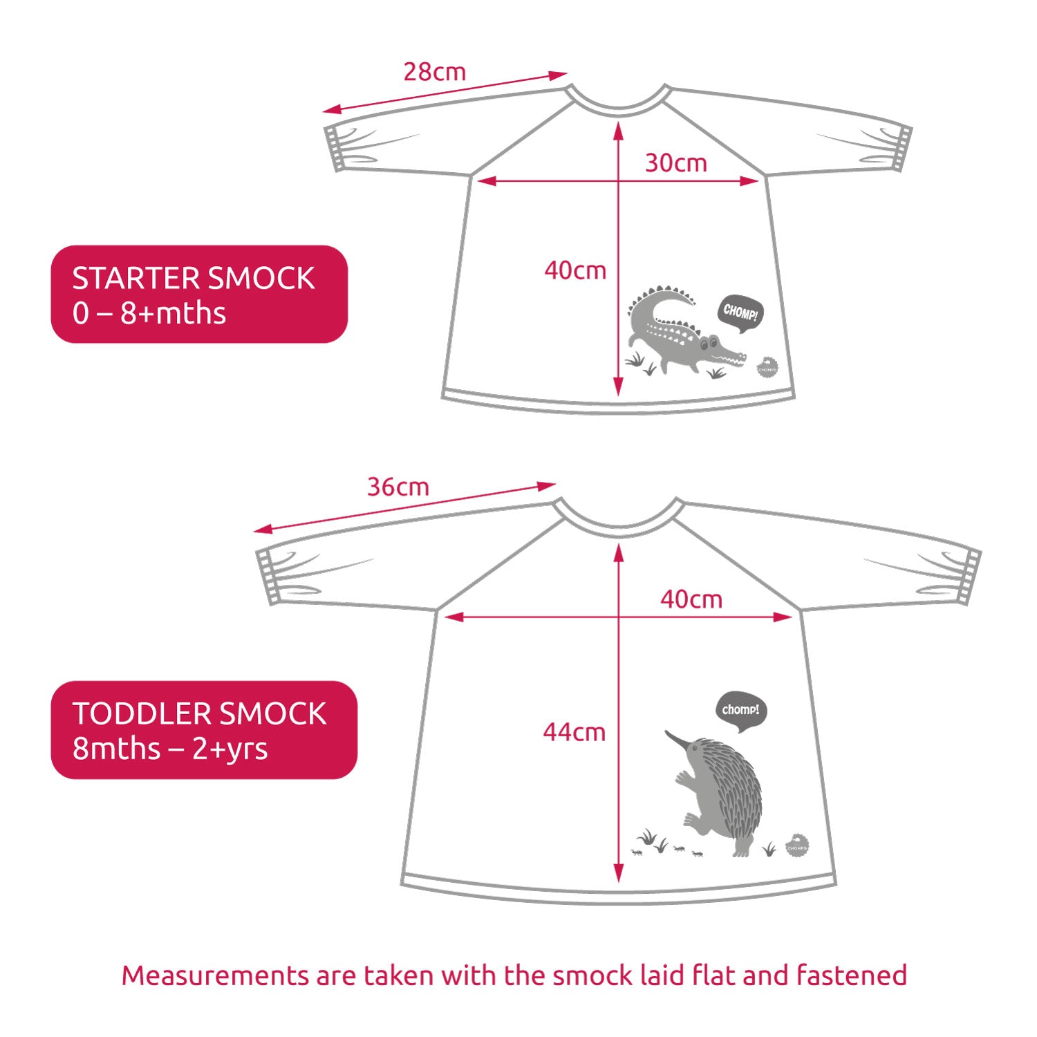 Little Chomps - Messy Mealtime (Toddler) Smock: 8mths to 2+yrs