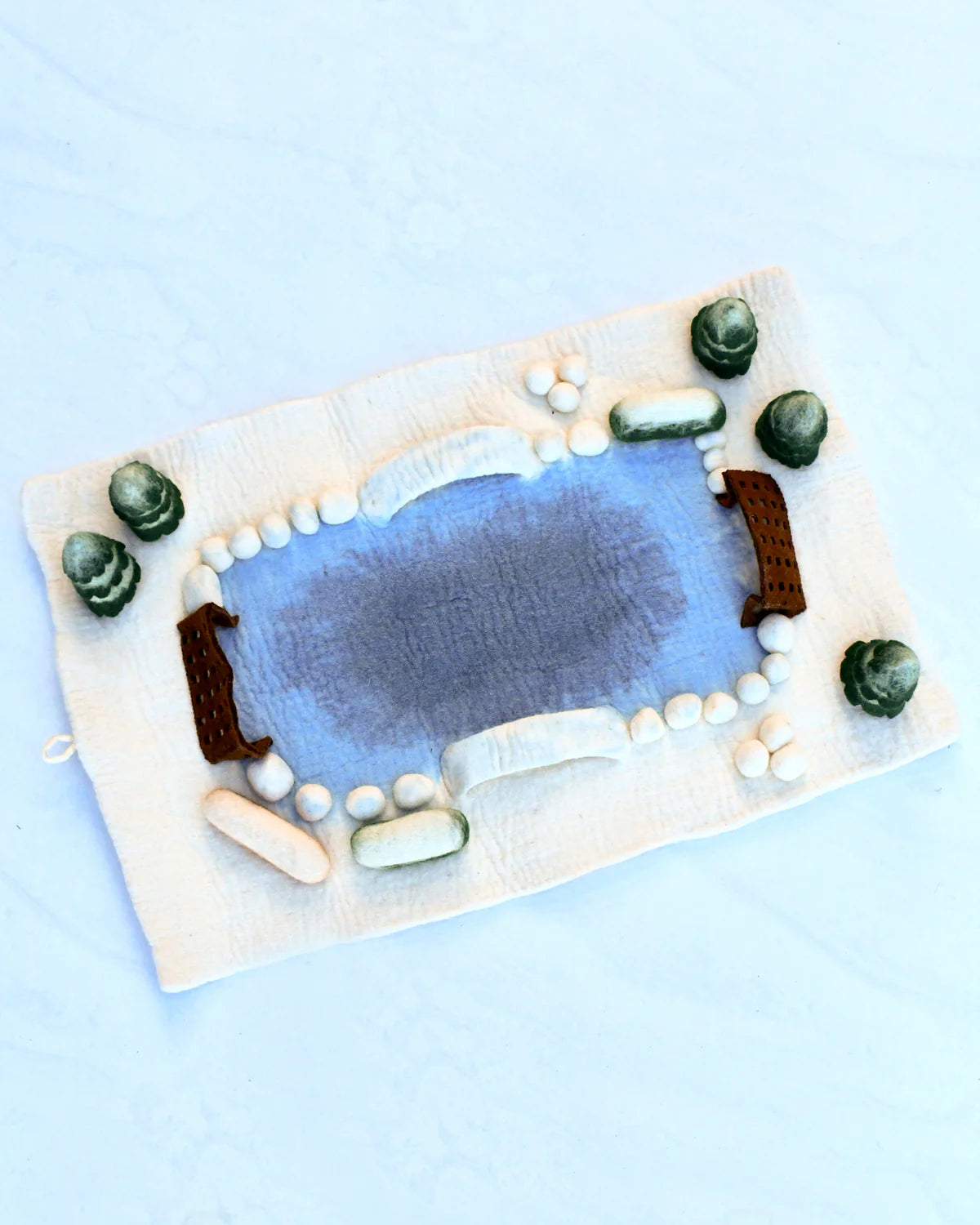 Tara Treasures - Felt Snow Ice Rink Play Mat Playscape