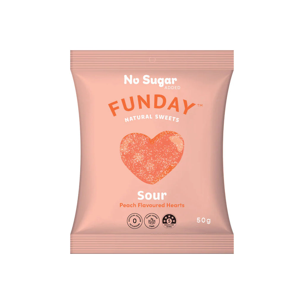 FUNDAY Sweets - Sour Peach Hearts 50g
