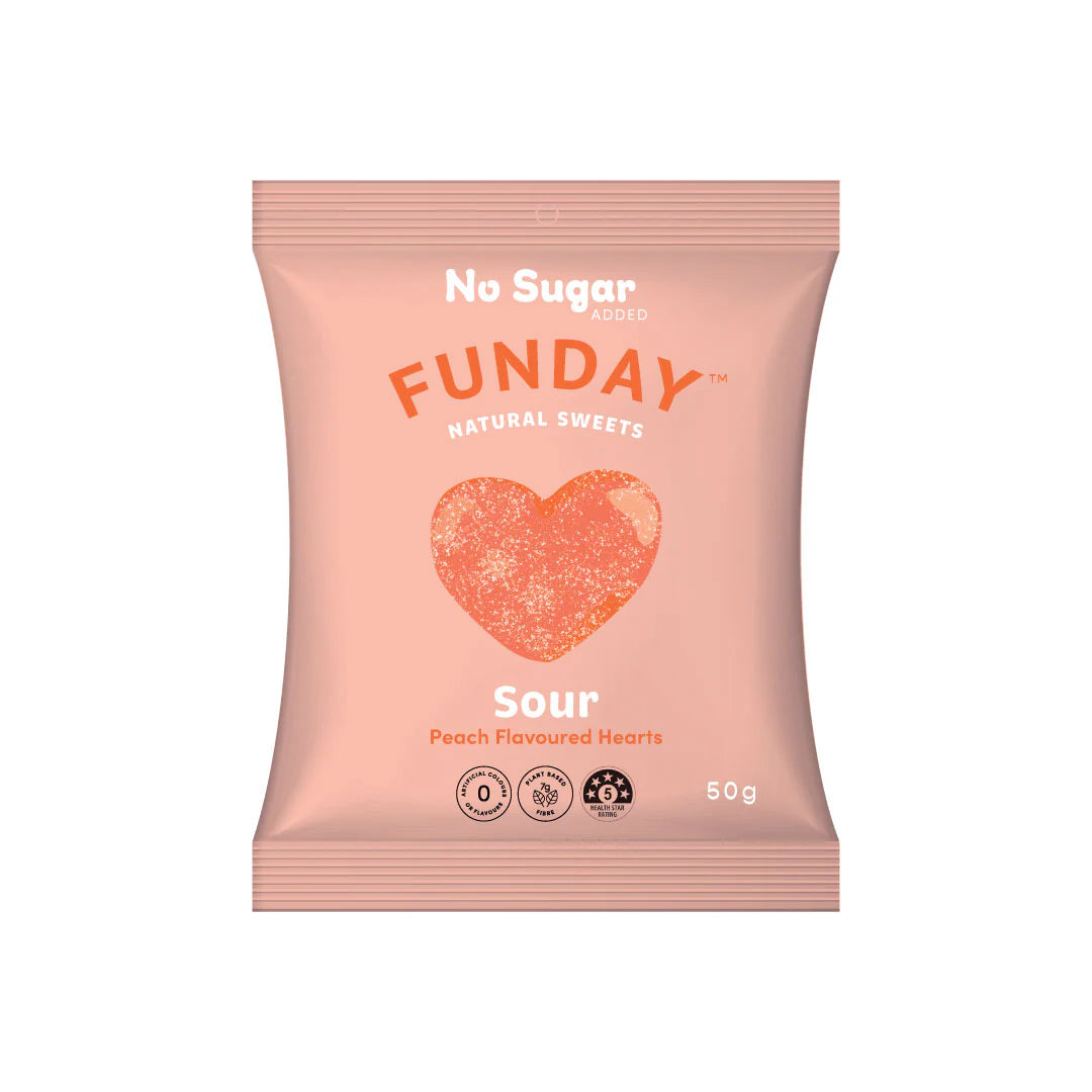 FUNDAY Sweets - Sour Peach Hearts 50g