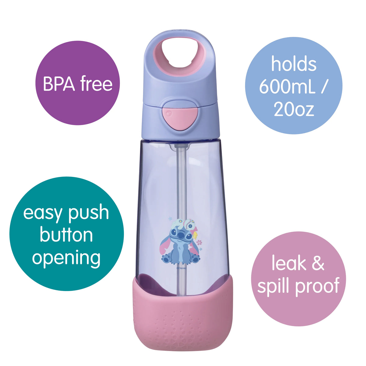 600mL Tritan Drink Bottle - Disney Stitch