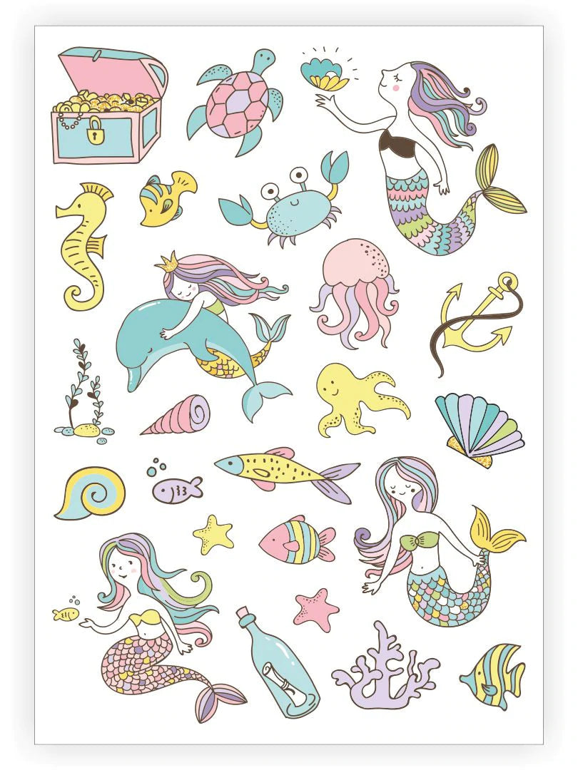 ducky street tattoo temporary kids tattoo great for goodie bags or kids party accessories face painting sea life mermaid theme