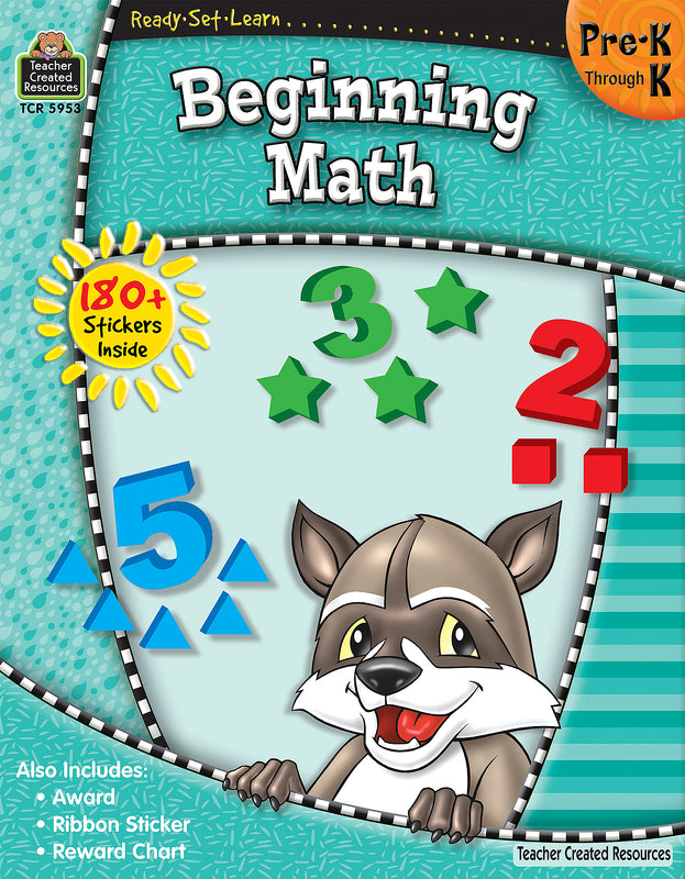TCR - Beginning Math Ready Set Learn Book -Grade PreK-K