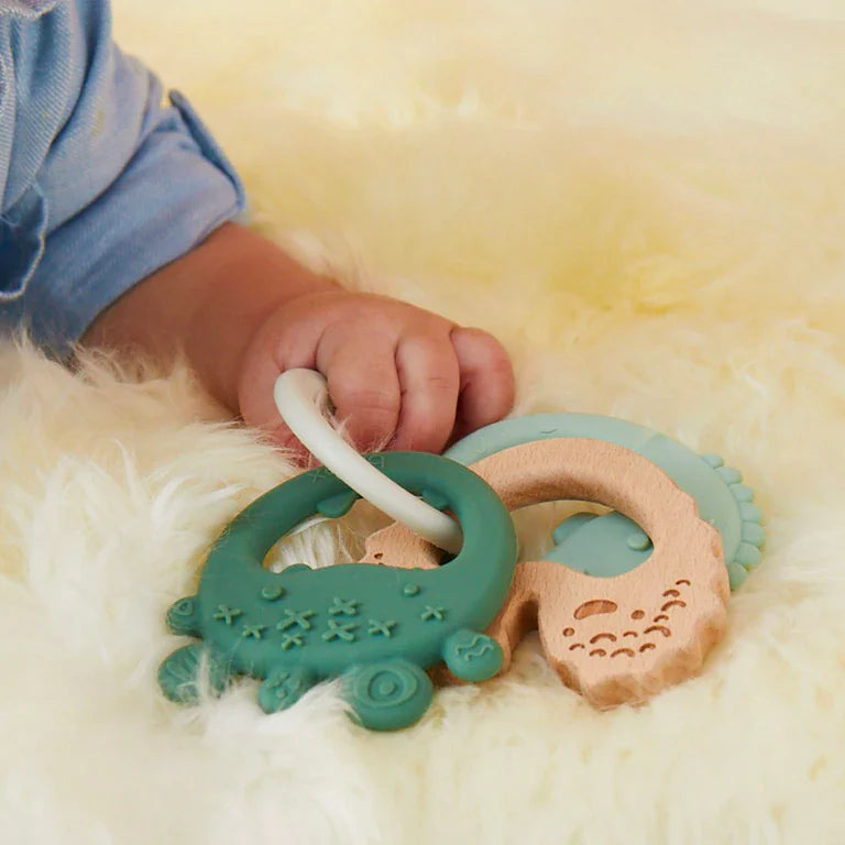 b.box - Trio Teether - Sage Monster
