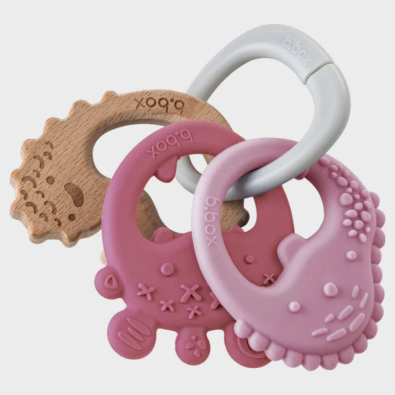 b.box - Trio Teether - Blush Monster