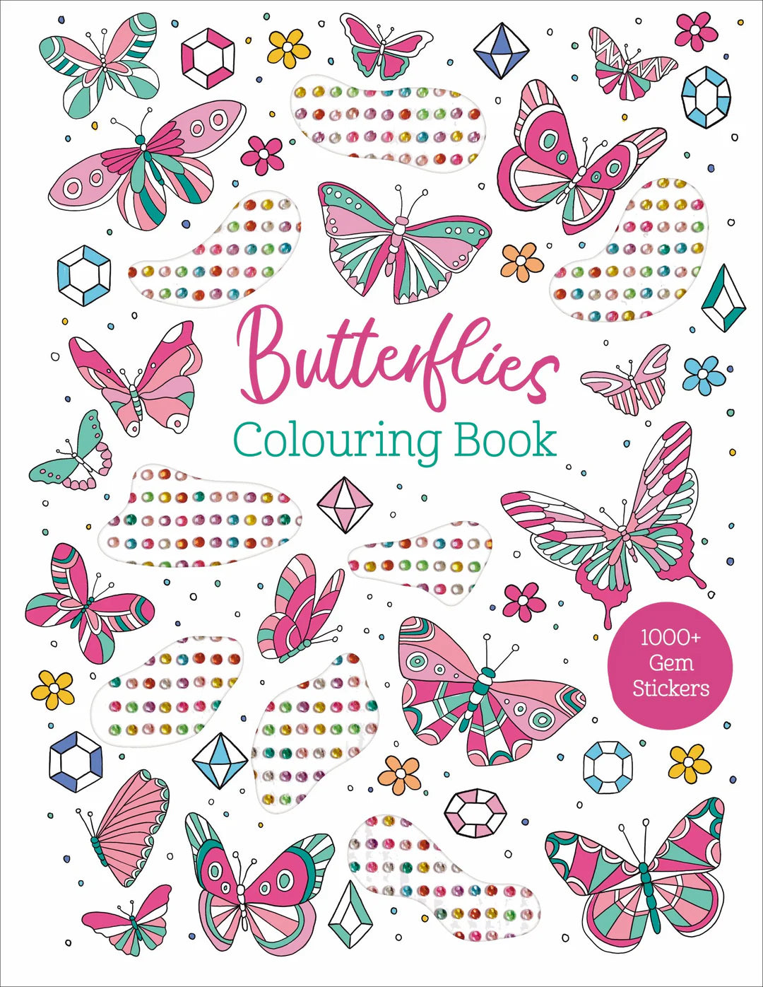 Book | Gem Sticker Colouring Book - Butterflies