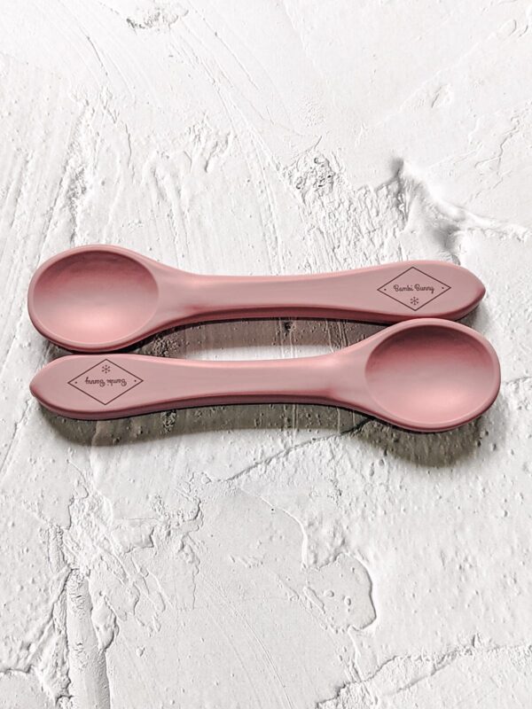 new colour baby silicone teething spoon great for starting solid, yogurt or soup in mulberry
