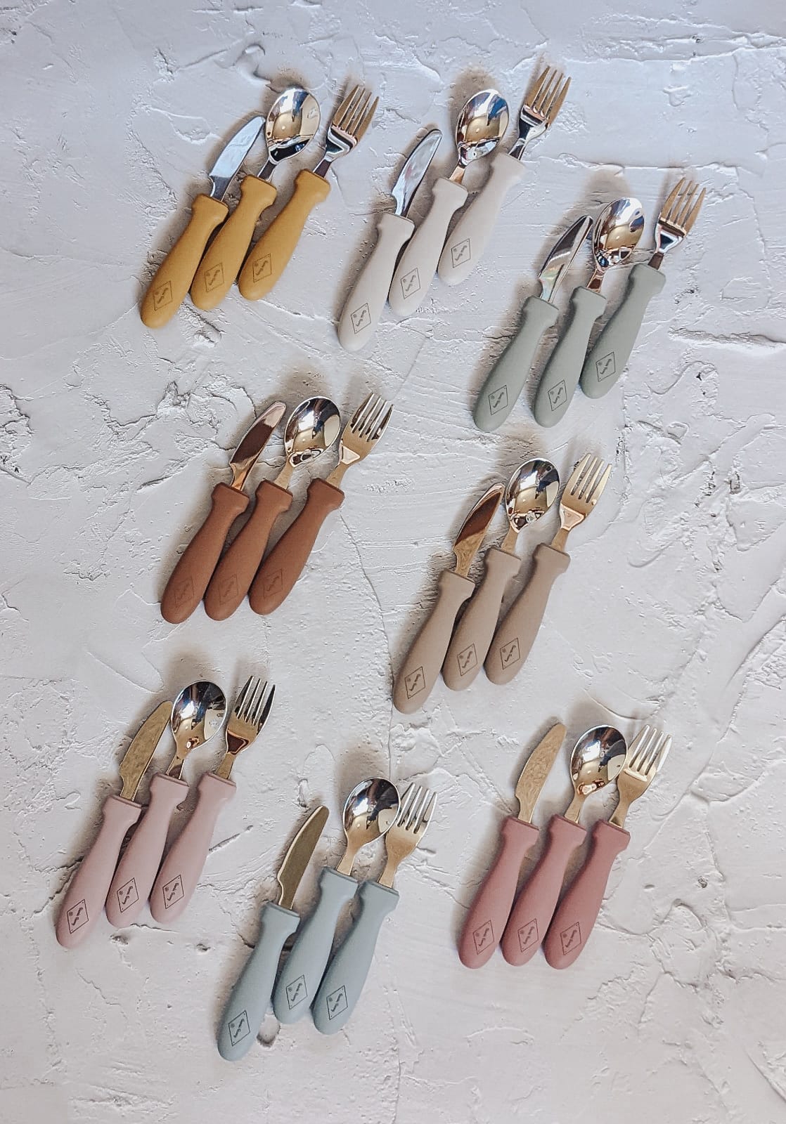 Bambi Bunny Co Kids Cutlery Set for older toddler eat training easy meal time dishwasher friendly includes spoon, fork and knife